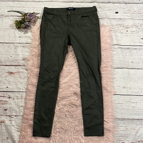 Boden Mayfair Modern Coated Green High Rise Skinny Jeans - Picture 2 of 10